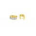 Fashion Hoop Bali Earrings yellow metal Gold Plated plain design Zircon Stones